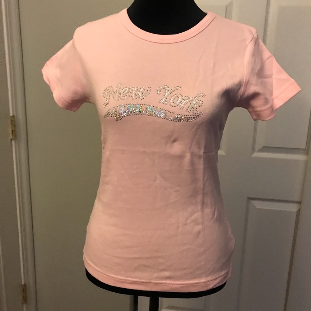 New York Pink Women’s Large Embellished Shirt!  NWOT